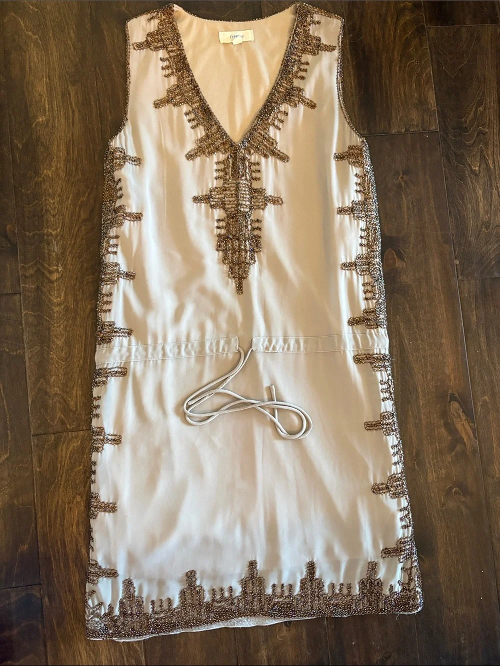 Freeway Beaded Tie Waist Dress - Picture 1 of 6